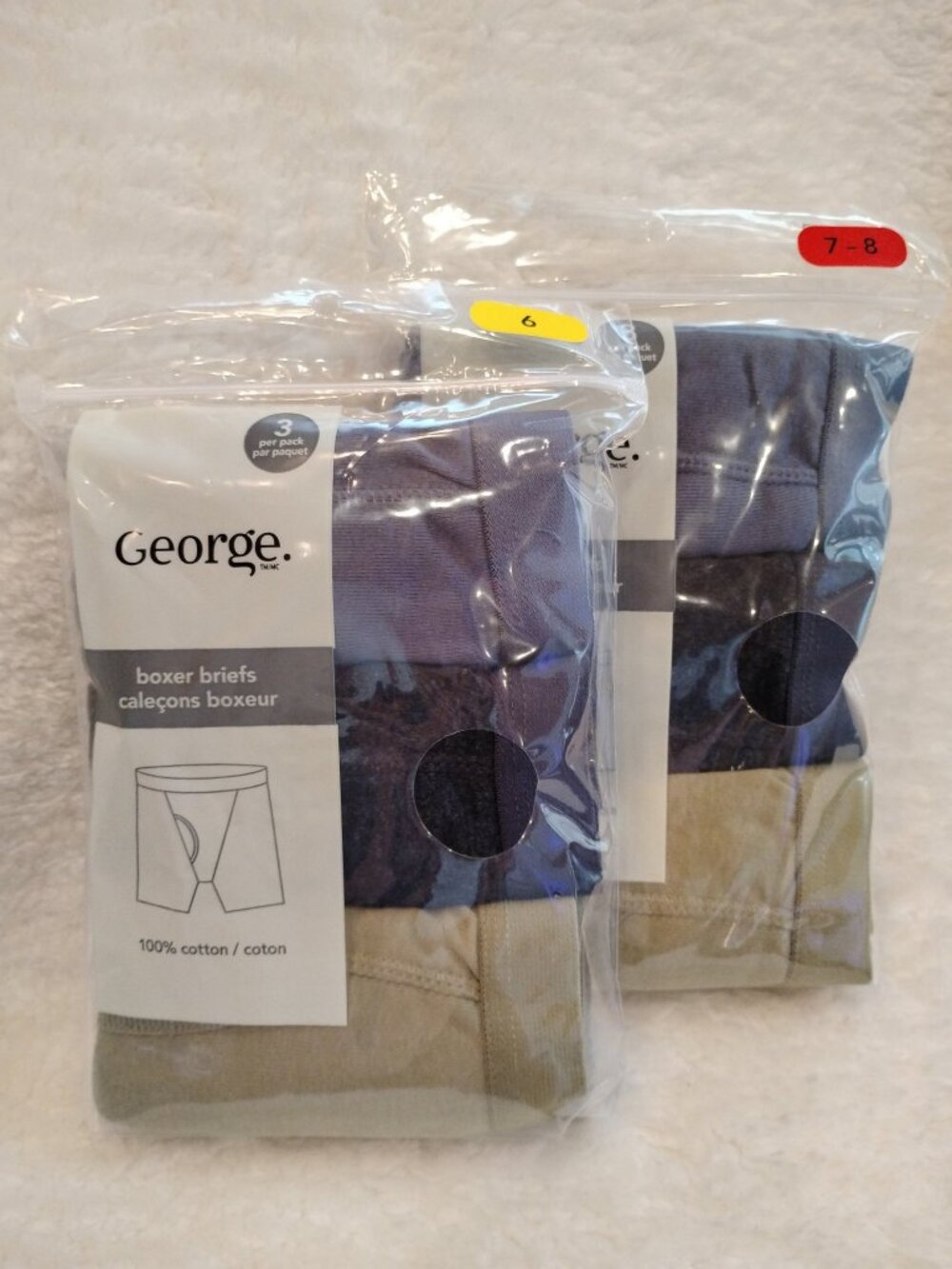 BUNDLE! George Boys Boxer Briefs 3-Packs Sizes 6 & 7-8 NEW